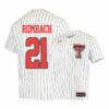 Texas Tech Red Raiders 21 Nate Rombach White College Baseball Jersey