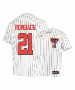Texas Tech Red Raiders 21 Nate Rombach White College Baseball Jersey