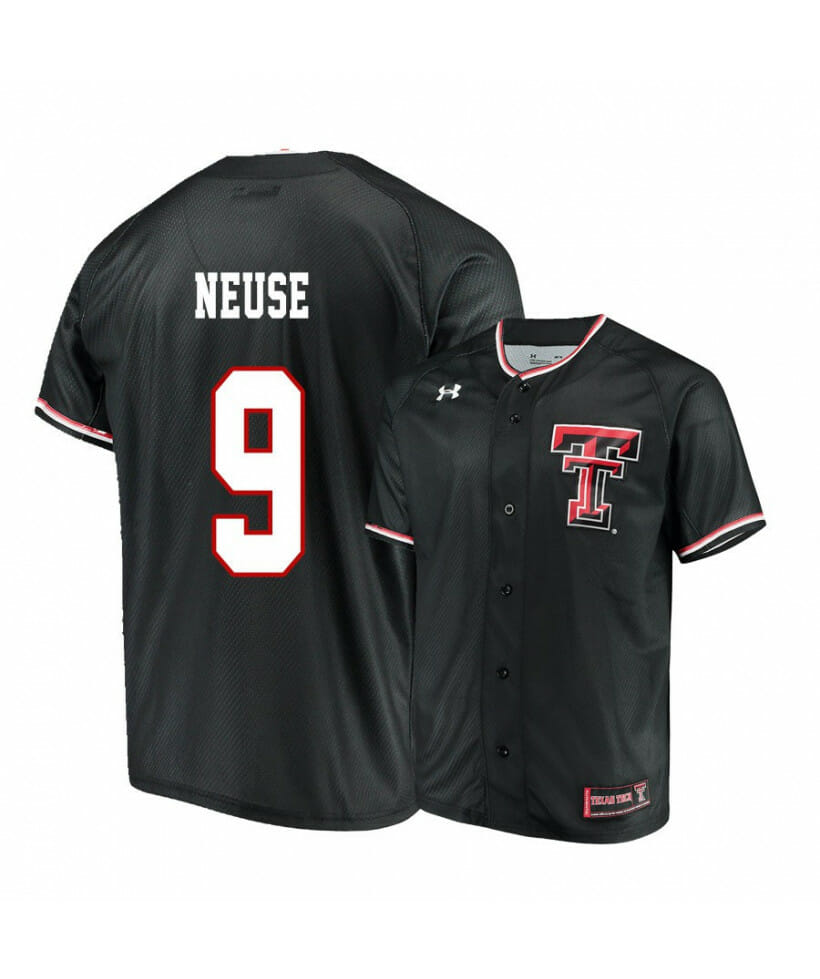 Texas Tech Red Raiders 9 Dylan Neuse Black College Baseball Jersey 1 Texas Tech Red Raiders 9 Dylan Neuse Black College Baseball Jersey