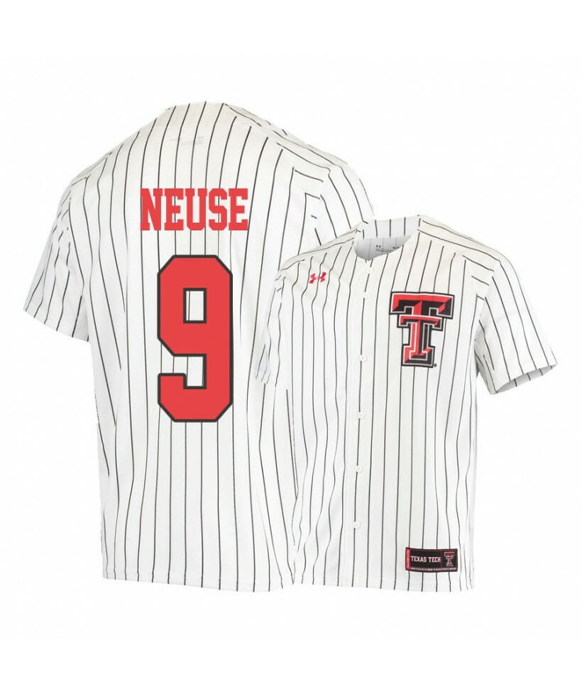 Texas Tech Red Raiders 9 Dylan Neuse White College Baseball Jersey 1 Texas Tech Red Raiders 9 Dylan Neuse White College Baseball Jersey