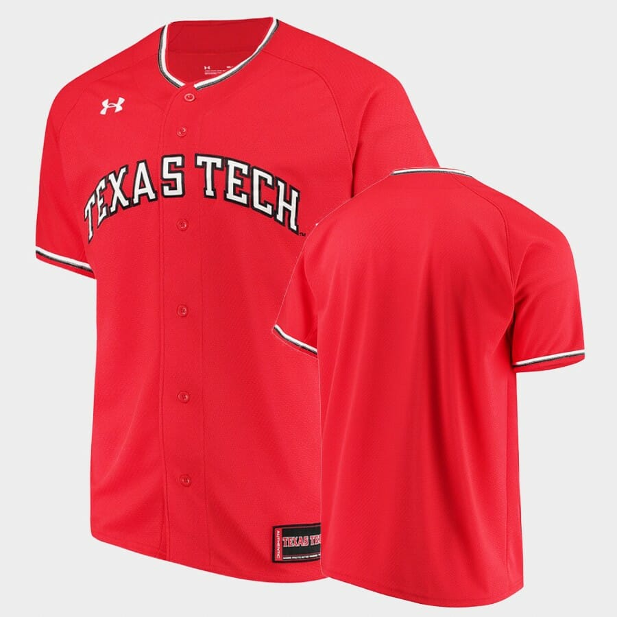 Texas Tech Red Raiders Custom Name Number Red College Baseball Jersey 1 Texas Tech Red Raiders Custom Name Number Red College Baseball Jersey