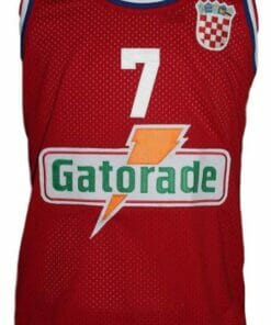 Toni Kukoc #7 Croatia Yugoslavia Custom Basketball Jersey Red