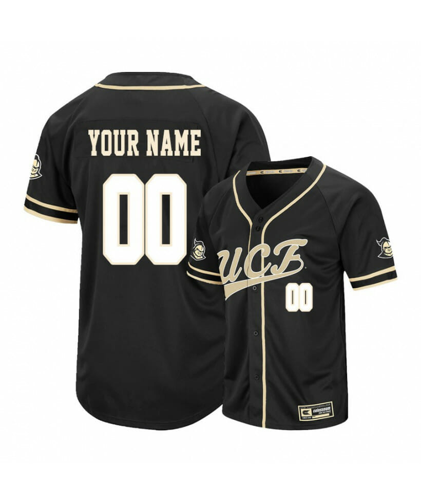 UCF Knights Black Custom Name and Number College Baseball Jersey 1 UCF Knights Black Custom Name and Number College Baseball Jersey