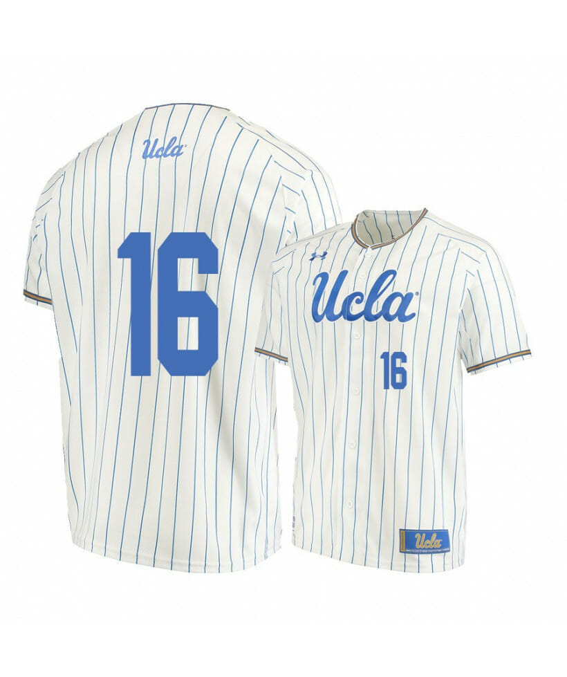 UCLA Bruins 16 Kyle Cuellar Beige College Baseball Jersey 1 UCLA Bruins 16 Kyle Cuellar Beige College Baseball Jersey