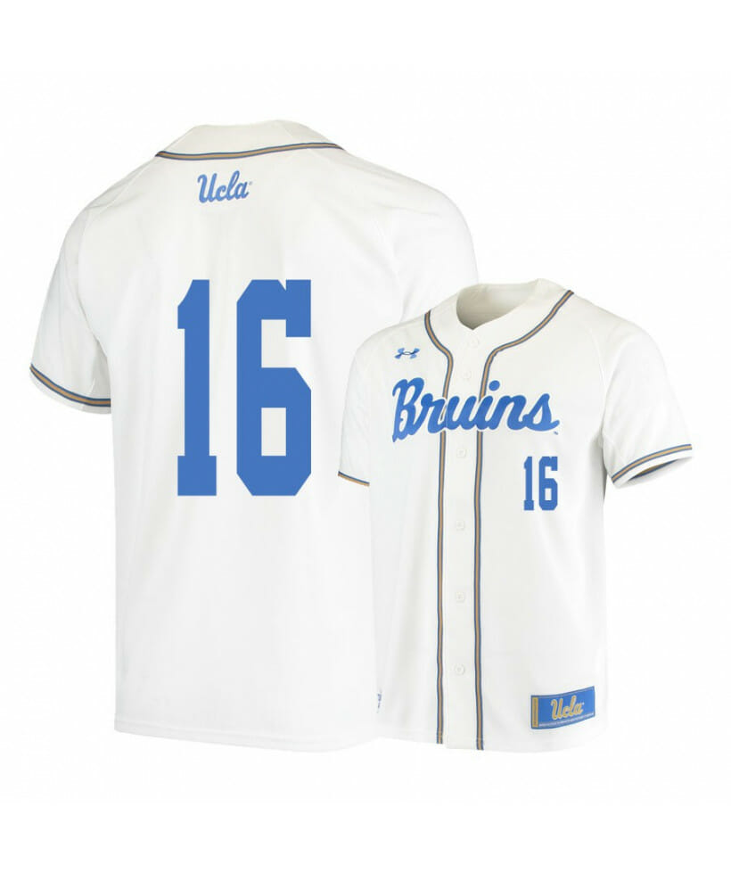 UCLA Bruins 16 Kyle Cuellar White College Baseball Jersey 1 UCLA Bruins 16 Kyle Cuellar White College Baseball Jersey