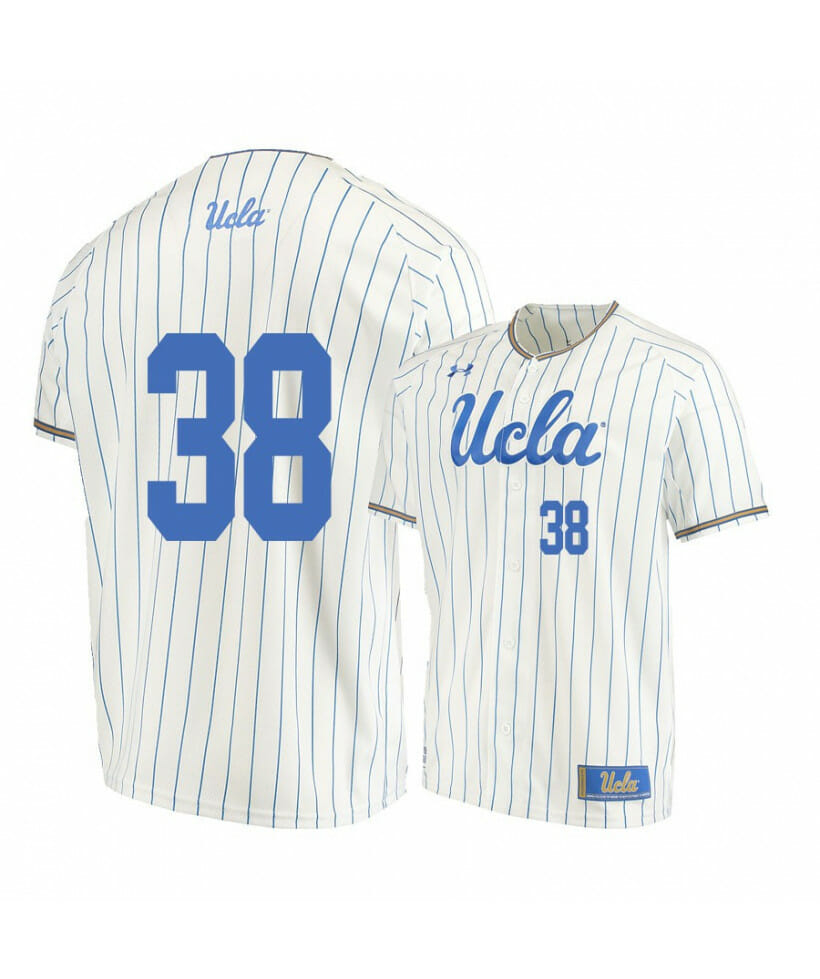 UCLA Bruins 38 Pat Caulfield Beige College Baseball Jersey 1 UCLA Bruins 38 Pat Caulfield Beige College Baseball Jersey