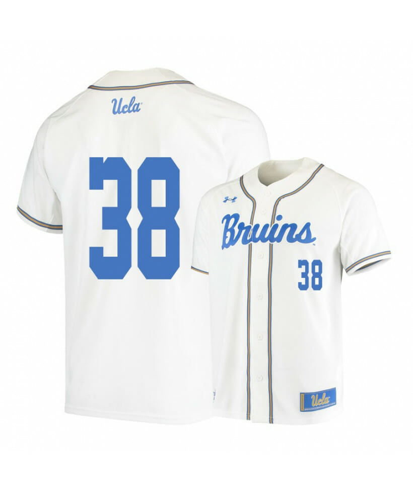 UCLA Bruins 38 Pat Caulfield White College Baseball Jersey Terry