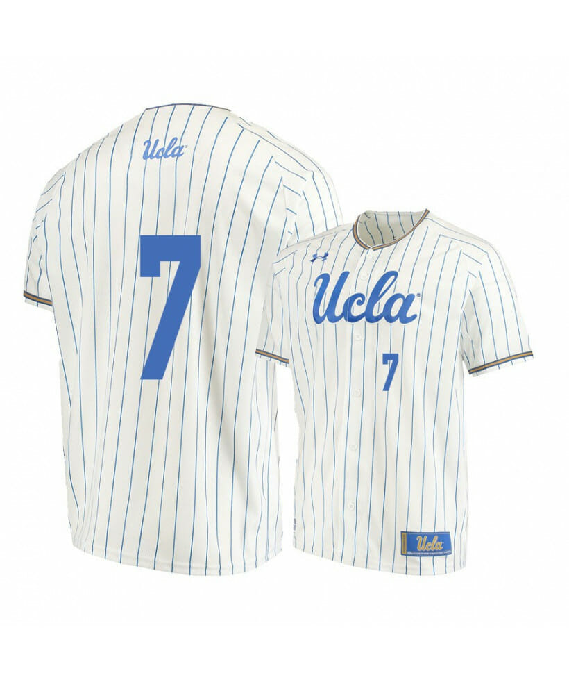 UCLA Bruins 7 JT Schwartz Beige College Baseball Jersey 1 UCLA Bruins 7 JT Schwartz Beige College Baseball Jersey