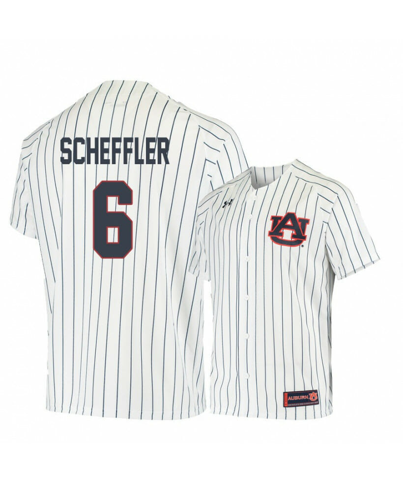 Under Armour Auburn Tigers 6 Matt Scheffler White Blue Baseball Jersey 1 Under Armour Auburn Tigers 6 Matt Scheffler White Blue Baseball Jersey