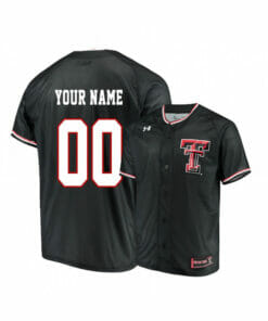 Under Armour Texas Tech Red Raiders Black Custom Baseball Jersey