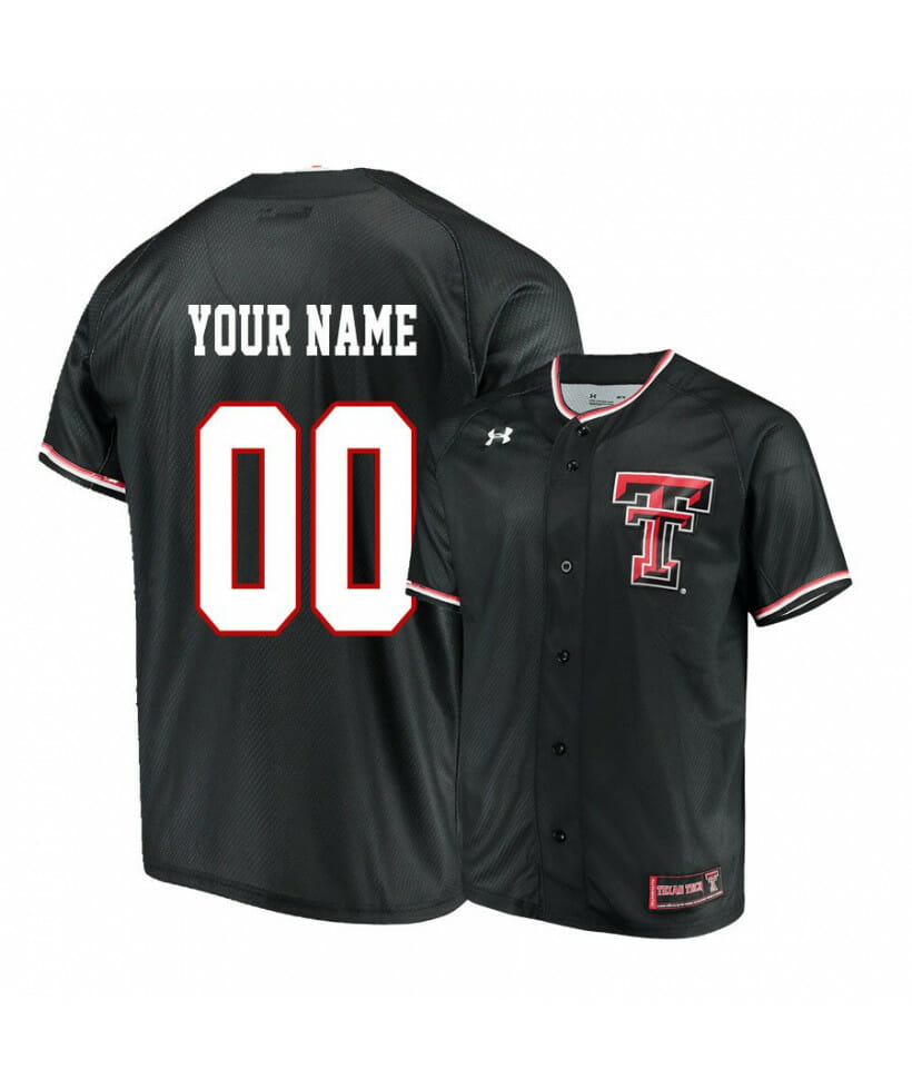Under Armour Texas Tech Red Raiders Black Custom Baseball Jersey 1 Under Armour Texas Tech Red Raiders Black Custom Baseball Jersey