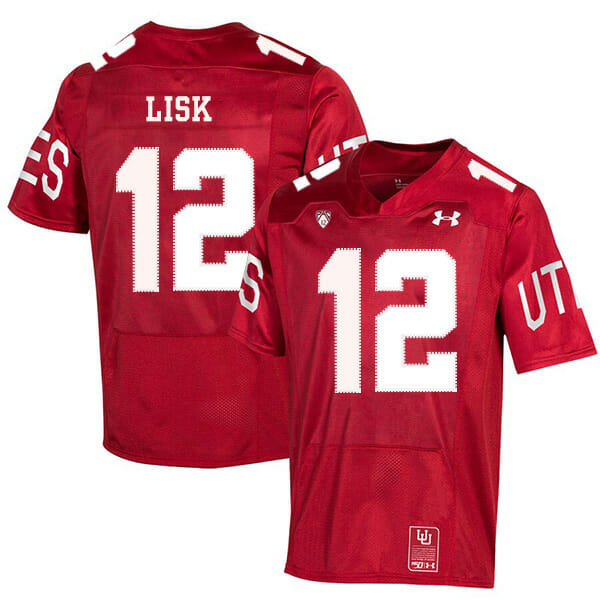 Utah Utes #12 Drew Lisk NCAA College Football Jersey Red 1 Utah Utes #12 Drew Lisk NCAA College Football Jersey Red