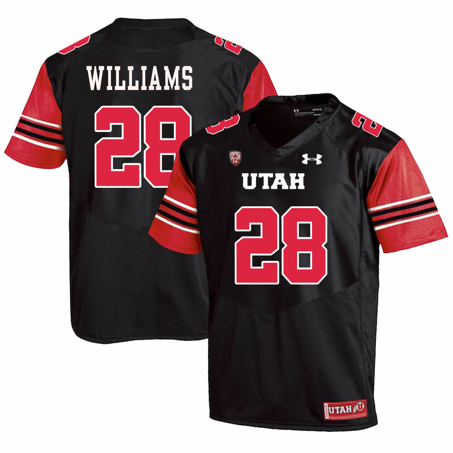 Utah Utes #28 Joe Williams NCAA College Football Jersey Black 1 Utah Utes #28 Joe Williams NCAA College Football Jersey Black