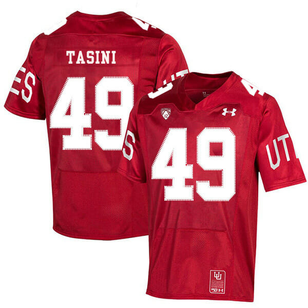 Utah Utes #49 Pasoni Tasini NCAA College Football Jersey Red 1 Utah Utes #49 Pasoni Tasini NCAA College Football Jersey Red