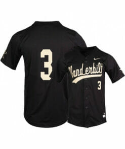 Vanderbilt Commodores 3 Cooper Davis Black College Baseball Jersey