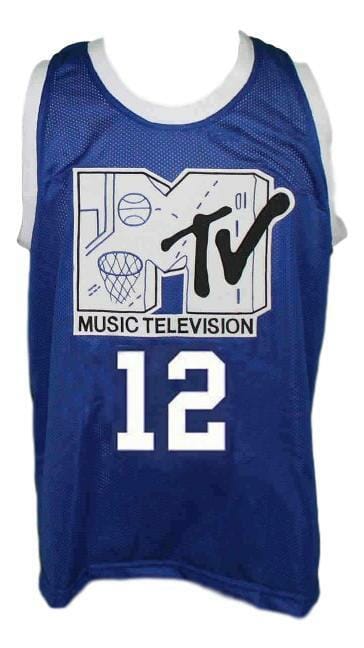 Vlade Divac #12 Rock n'Jock Basketball Jersey Sewn Blue