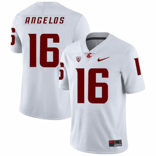 Washington State Cougars #16 Aaron Angelos NCAA Football Jersey White