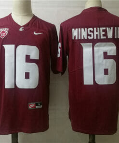 Washington State Cougars #16 Minshew II College Football Jersey Red