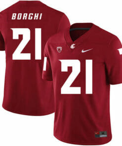 Washington State Cougars #21 Max Borghi NCAA Football Jersey Red