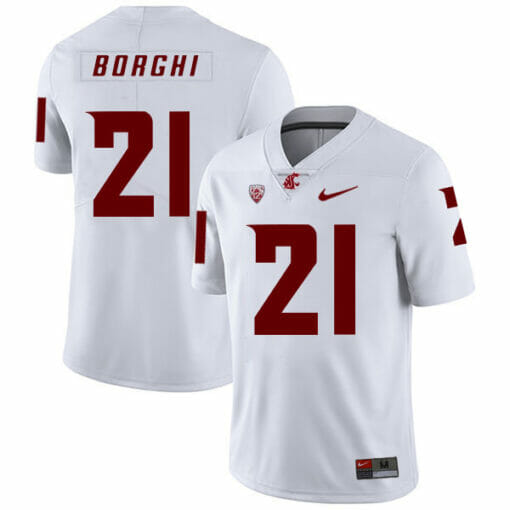 Washington State Cougars #21 Max Borghi NCAA Football Jersey White