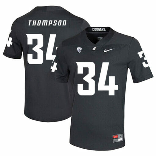Washington State Cougars #34 Jalen Thompson NCAA Football Jersey Black