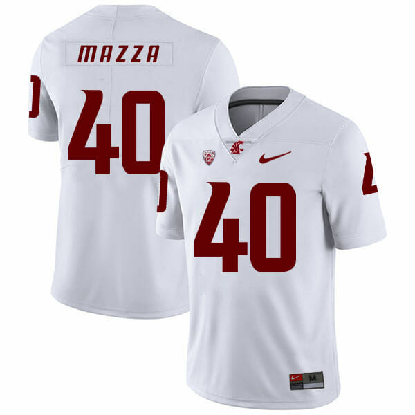 Washington State Cougars #40 Blake Mazza NCAA Football Jersey White 1 Washington State Cougars #40 Blake Mazza NCAA Football Jersey White