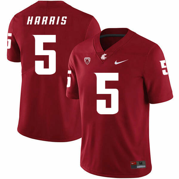 Washington State Cougars #5 Travell Harris Football Jersey Red 1 Washington State Cougars #5 Travell Harris Football Jersey Red