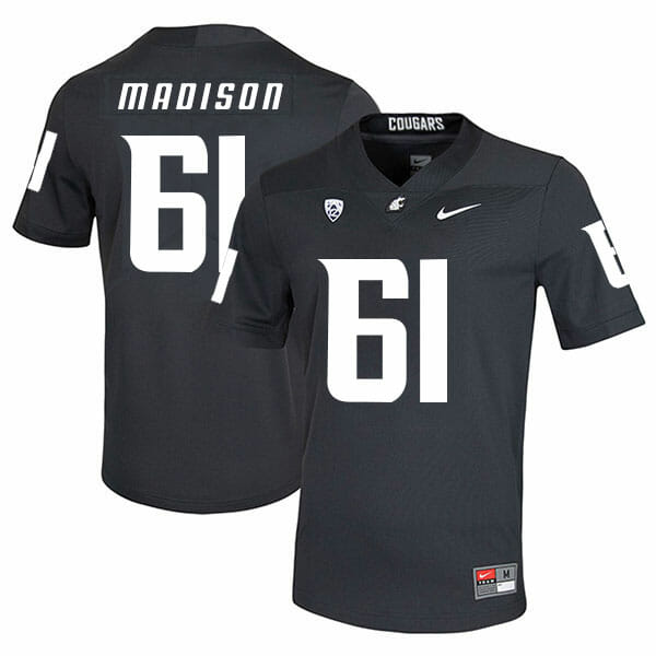 Washington State Cougars #61 Cole Madison NCAA Football Jersey Black 1 Washington State Cougars #61 Cole Madison NCAA Football Jersey Black