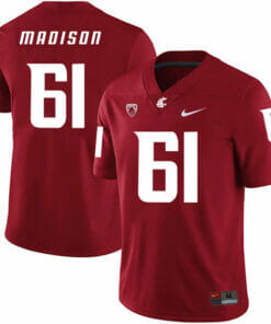 Washington State Cougars #61 Cole Madison NCAA Football Jersey Red
