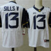 West Virginia Mountaineers #13 David Sills V Football Jersey White