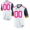 Personalized WVU Football Jersey White Pink NCAA
