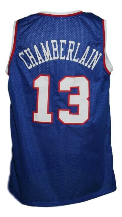 Wilt Chamberlain #13 Custom College Basketball Jersey New Sewn Blue 1 Wilt Chamberlain #13 Custom College Basketball Jersey New Sewn Blue