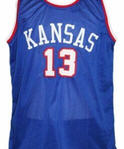 Wilt Chamberlain #13 Custom College Basketball Jersey New Sewn Blue