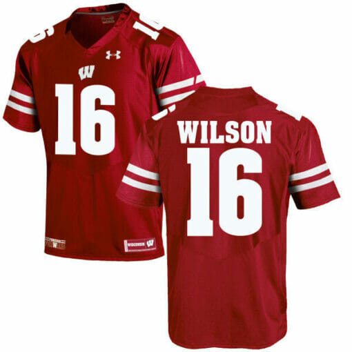 Wisconsin Badgers #16 Russell Wilson College Football Jersey Red