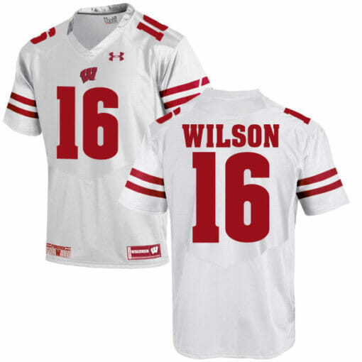 Wisconsin Badgers #16 Russell Wilson College Football Jersey White
