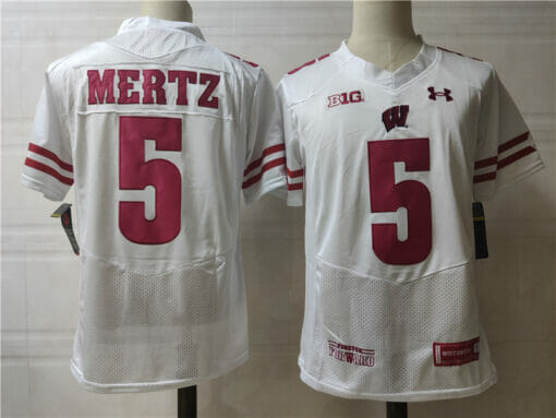 Wisconsin Badgers #5 Mertz College Football Jersey White