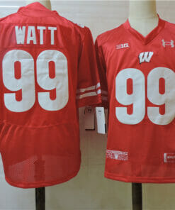 Wisconsin Badgers #99 Watt College Football Jersey Red