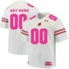 Wisconsin Badgers Custom Jersey White Pink College Football