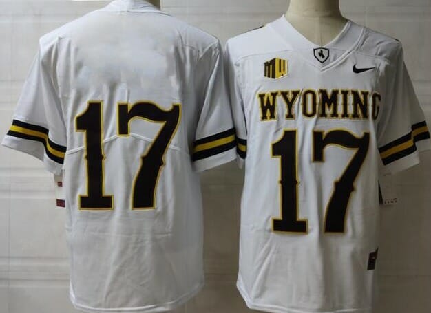 Wyoming Cowboys #17 Josh Allen Jersey No Name College Football White 1 Wyoming Cowboys #17 Josh Allen Jersey No Name College Football White