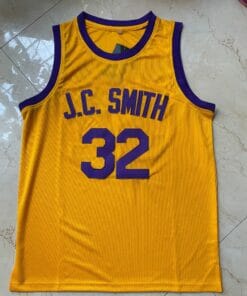 Alternative view of Earl Manigault #32 JC Smith Streetball Movie Basketball Jersey Yellow