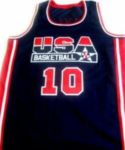 Clyde Drexler #10 Team USA Basketball Jersey Navy Blue