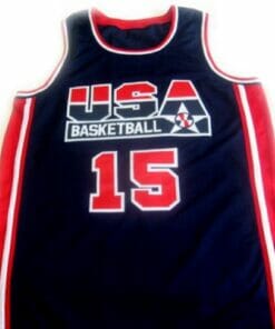Magic Johnson #15 Team USA Basketball Jersey Navy Blue