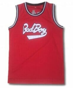 Alternative view of Notorious B.I.G. Biggie Smalls #72 Bad Boy Red Basketball Jersey