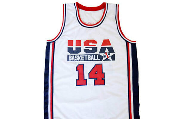 Charles Barkley #14 Team USA Basketball Jersey White 2 Charles Barkley #14 Team USA Basketball Jersey White