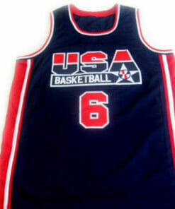 Alternative view of Patrick Ewing #6 Team Usa Basketball Jersey Navy Blue
