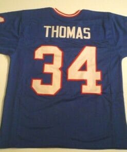 UNSIGNED CUSTOM Sewn Stitched Thurman Thomas Blue Jersey