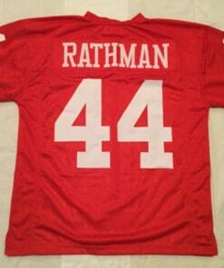 UNSIGNED CUSTOM Sewn Stitched Tom Rathman Red Jersey