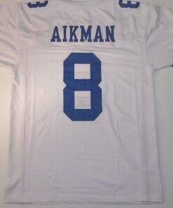 UNSIGNED CUSTOM Sewn Stitched Troy Aikman White Jersey