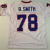 UNSIGNED CUSTOM Sewn Stitched Bruce Smith White Jersey