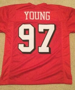 UNSIGNED CUSTOM Sewn Stitched Bryant Young Red Jersey